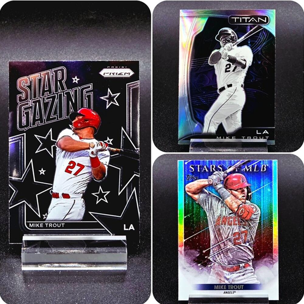 Mike Trout Topps Stars Titan Holo Prizm Star Gazing Los Angeles Angels Star